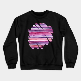 Pink and purple stripes, watercolor abstract Crewneck Sweatshirt